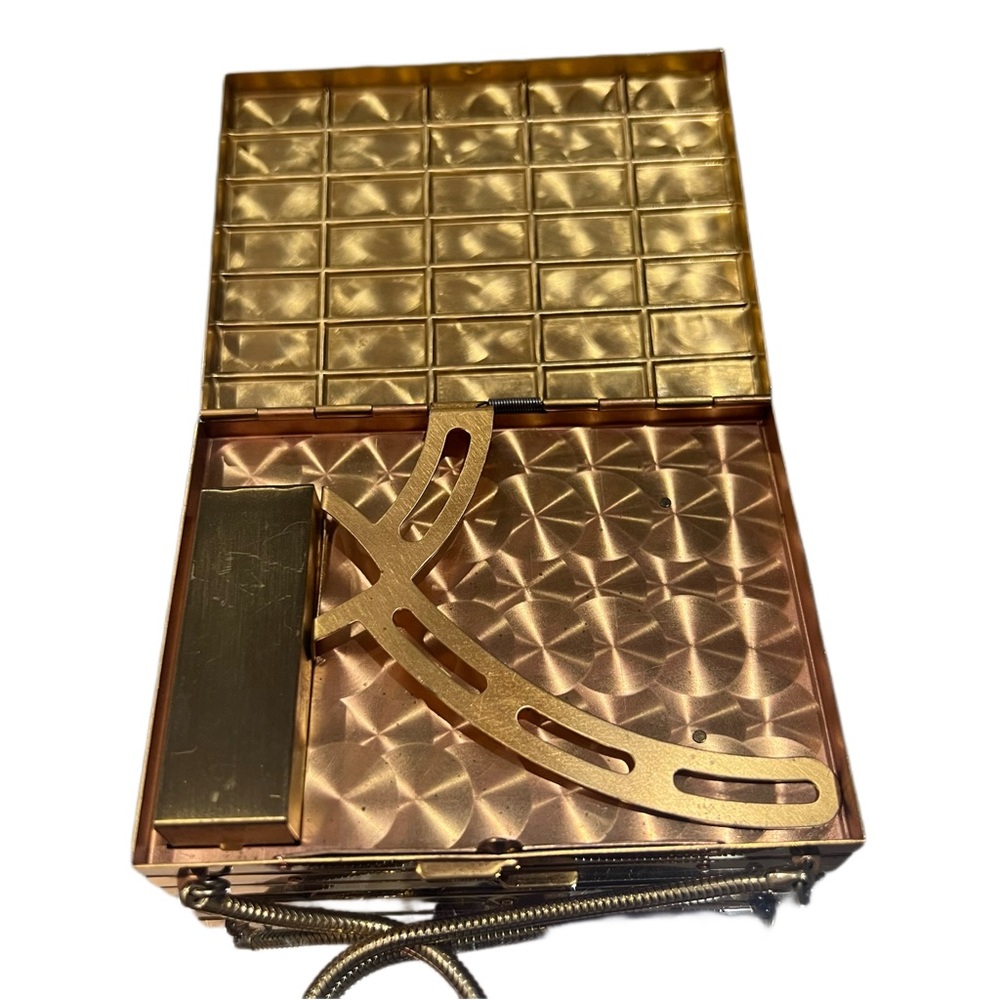 XXSOLDXX VINTAGE Art Deco gold box Glamour purse|makeup purse - Picture 5 of 10